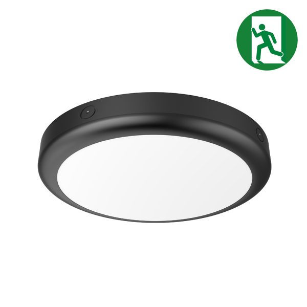 Plafondlamp | zwart | Ø300mm | 15W | IP65 | 3-CCT | nood