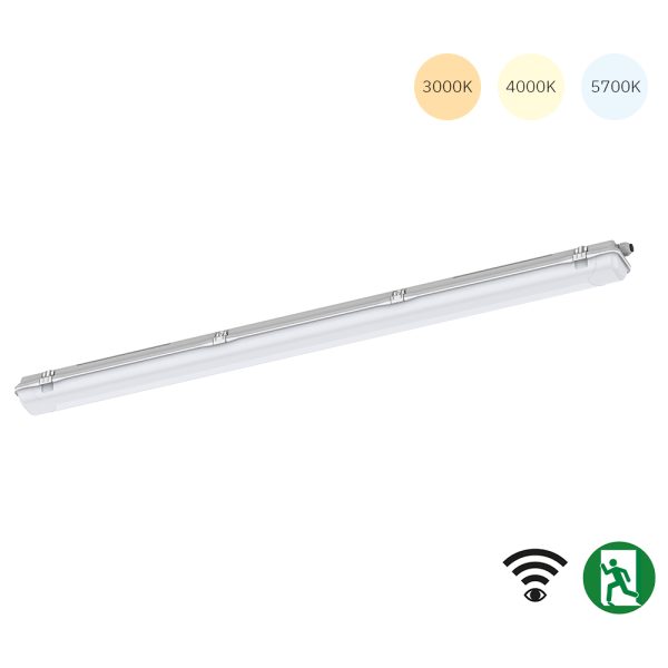 Tri-proof lightbar | 1260mm | 40W | 3-CCT | emerg. + sensor
