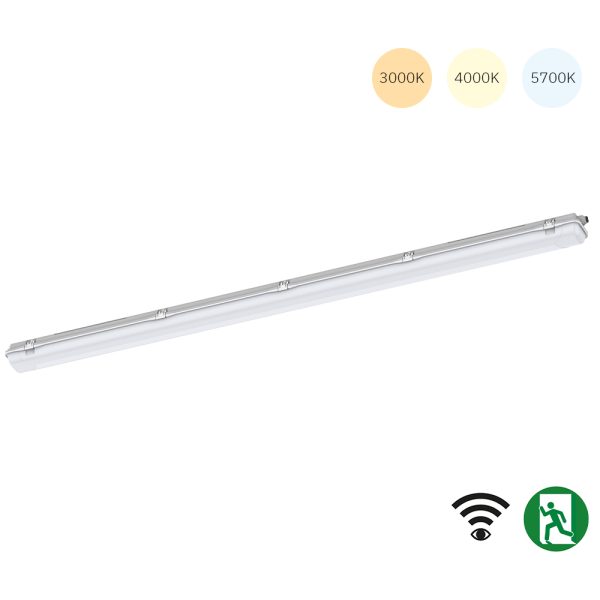 Tri-proof lightbar | 1560mm | 60W | 3-CCT | emerg. + sensor