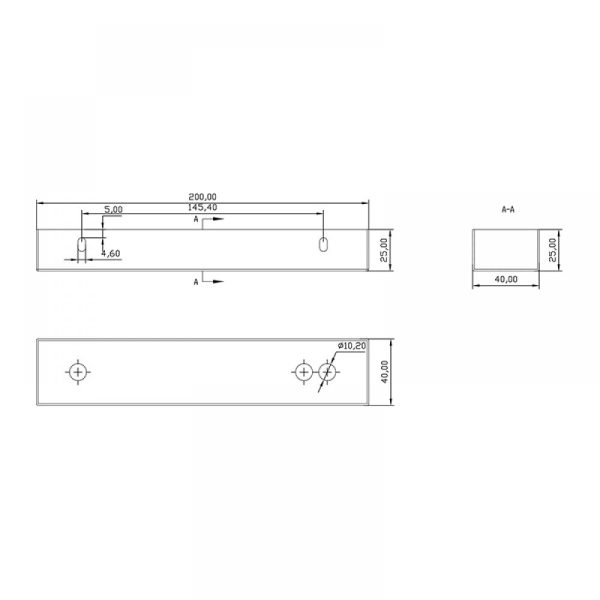 Afmetingen hangconstructie noodverlichting