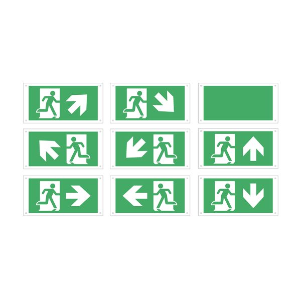 Pictogrammen noodverlichtingsarmatuur